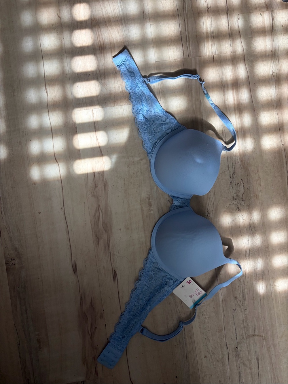 SO Light Blue Lace T-Shirt Bra
